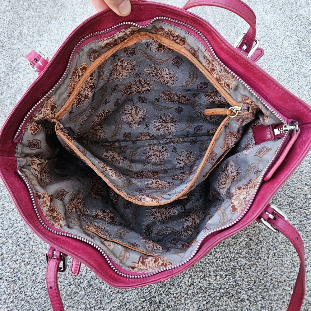 HOBO International Friar Leather Hot Pink Shoulder Bag Magenta Tote Purse VTG - Picture 14 of 16